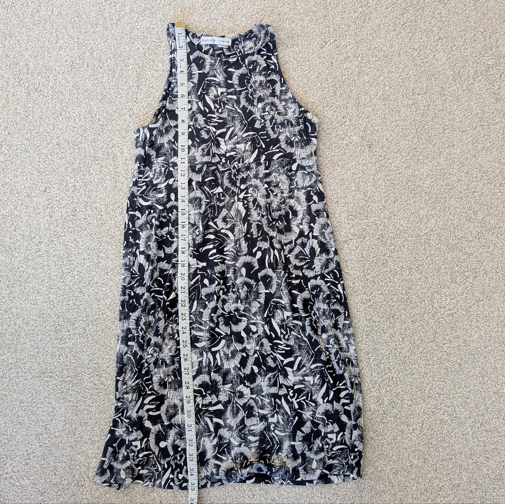Athleta Navy and White Patterned Dress